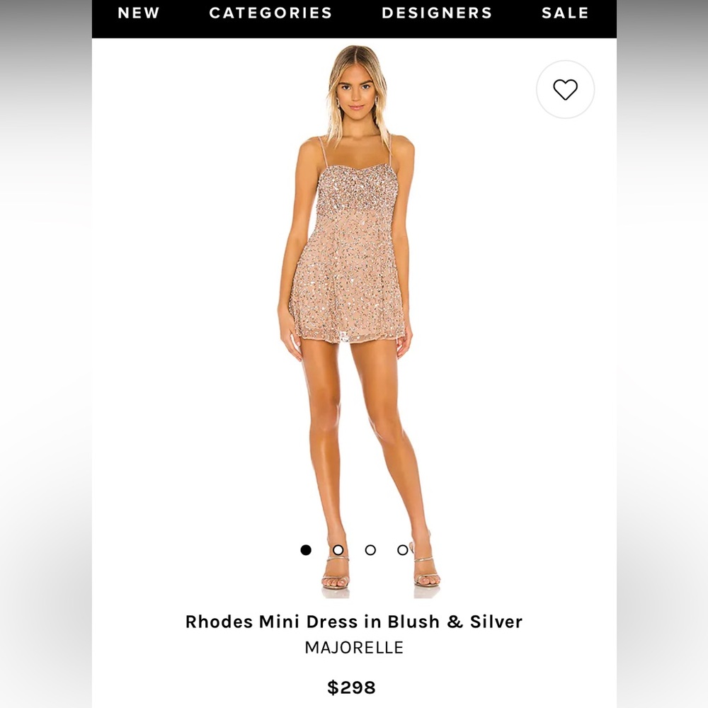 MAJORELLE Rhodes Mini Sequin Dress in Blush and Silver